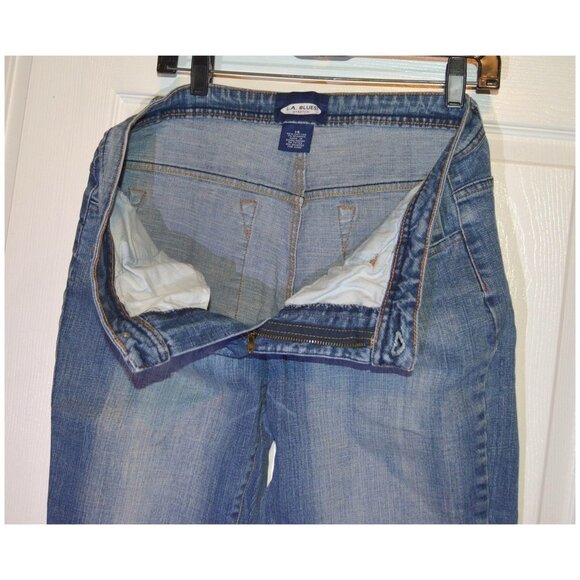 LA Blues Stretch Women's Worn Distressed Look Blue Jeans Pants Size 14 - Picture 6 of 7